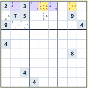 sudoku - açık üçlü